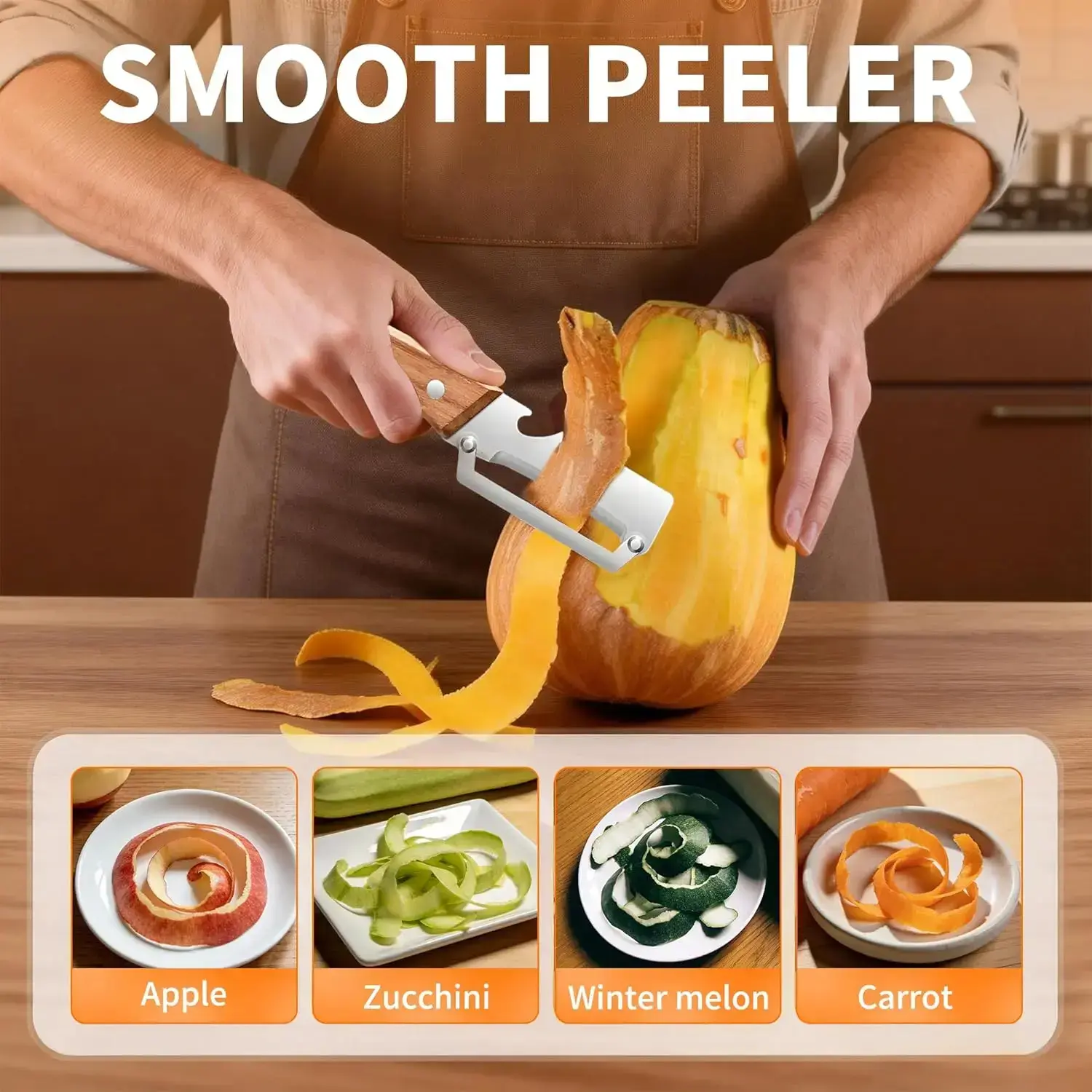 2PCS Bottle Opener with Vegetable Peeler,3-in-1 Blades, Handheld Peeling Shredding and Bottle Opening Tools for Home Kitchen Cooking and Outdoor Camping, Home Essentials