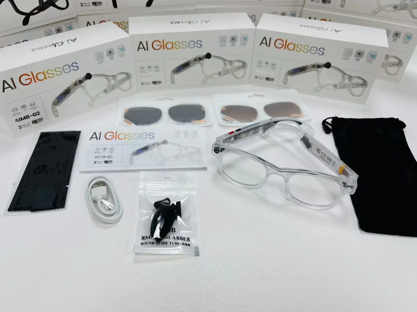 AIMB-G2 Smart AI Glasses with Camera Bluetooth Audio Translation 