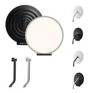 amaran Verge Max with Stand Adapter, LED Video Light,60W Bi-Color 22in Circular Edge-lit Panel Light,APP Control with Desk Clamp Stand Dimmable Desk Light for Home Office, Gaming, Podcast