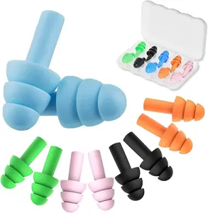 Simple Silicone Ear Plug, Earplug Waterproof, Ear Safety Backstop Stopper for Summer, Prevent Noise, Earplug With Clear Storage Container, Travel