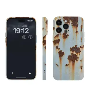 Custom Y2K Grunge Rust Design Case for iPhone 16 - Trendy 2-in-1 Hard PC Shell, Personalized Vintage Aesthetic, Slim Fit & Durable Phone Silicone Rustic Shockproof