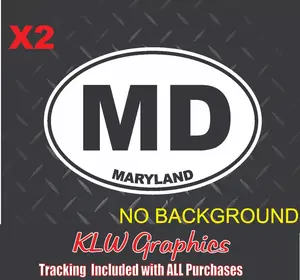 Maryland Oval Black White Full Color Vinyl Decal Sticker State Car Diesel Truck Home MD USA East Coast
