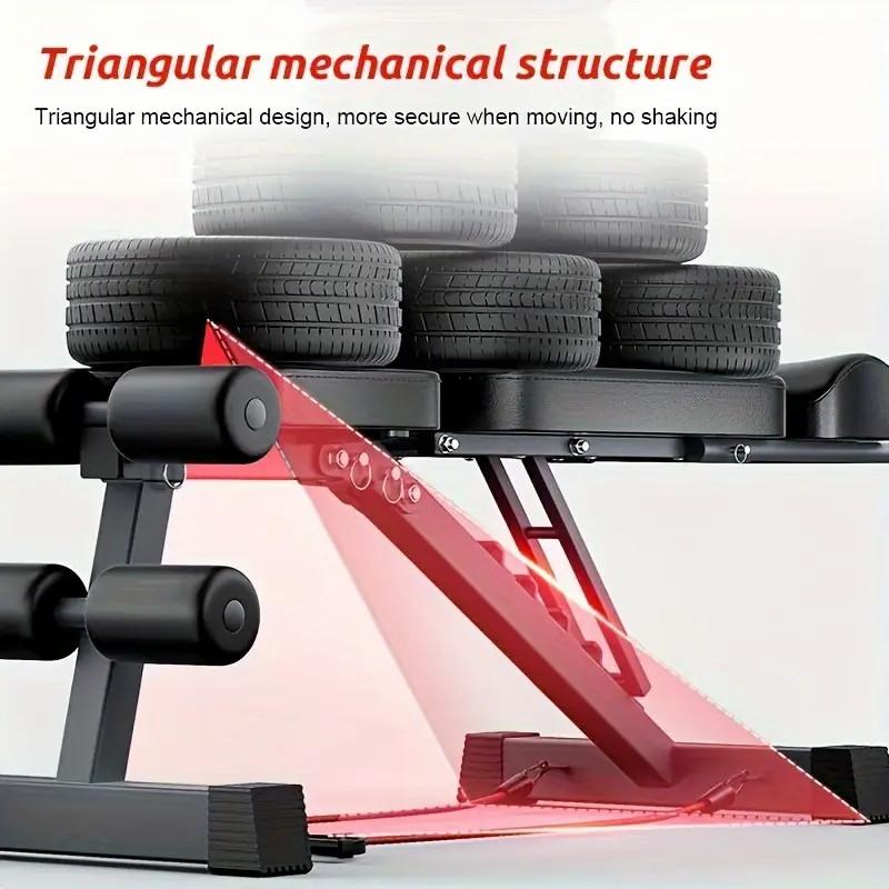8-in-1 Adjustable Weight Bench - 6-Level Slope Fitness Bench with 1000LBS Load Capacity Triangular Mechanical Structure Full Folding Design for Home Gym Strength Training Standard-Black