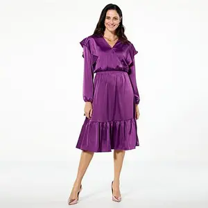 Christian Siriano C Wonder by Christian Siriano Crepe Georgette Ruffle Dress