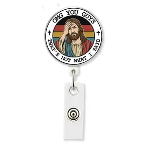 OMG You Guys That’s Not What I Said Retractable Badge Reel, Funny Religious Humor ABS Badge Holder, Faith Gift QYU