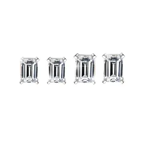 EJG Rectangular Zirconia Earrings, 0.5 carat/1 carat, 925 Sterling Silver. Elegant everyday gift, hypoallergenic, sparkling jewelry.