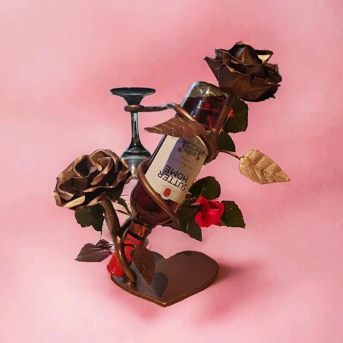 "Rose Gold" wine bottle holder