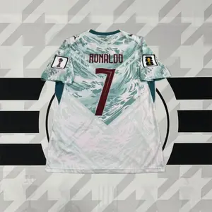 2026 Home JerseyGreen Classic White Portuguese Ronaldo#7 Football Jersey