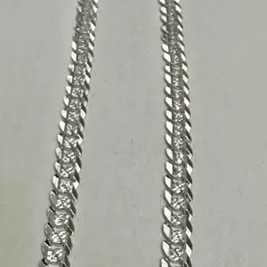 Cadena Cubana de plata diamantada 24inx8.5mm- Producto #57- Cuban Style Silver Chain 24inx8.5mm