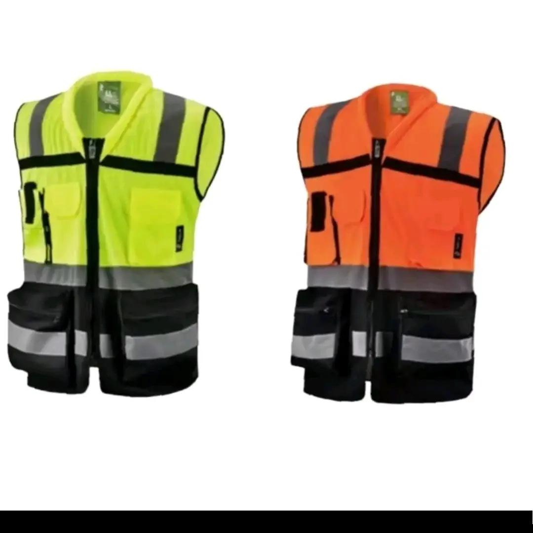 High Visibility Yellow or Orange Reflective Safety Vest with Back Mesh Fabric tone