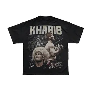 Khabib Nurmagomedov Graphic Short Sleeve Tee Streetwear Outfit, Cool Gift Ideas For UFC Fans Summer