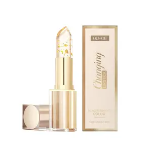 OUHOE Gold Foil Color-Changing Lip Balm - Water Glass Gloss, Nourishing Hydrating Non-Greasy Serum for Soft Glowing Lip Care Moisture Silky Radiant Moisturizing