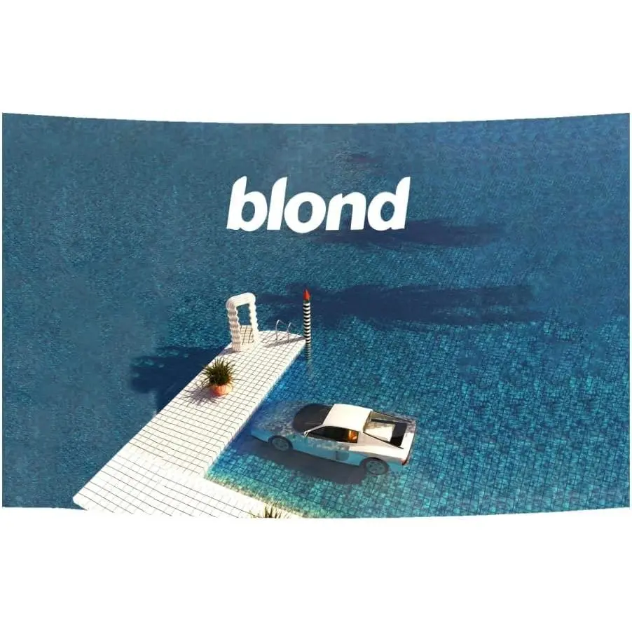 Blond Poster Flag Frank Music Ocean Tapestry 40x60 IN Polyester HD Printing for College Dorm Cave Room Wall Decration Decoration Diy Decorative Blue Decorating