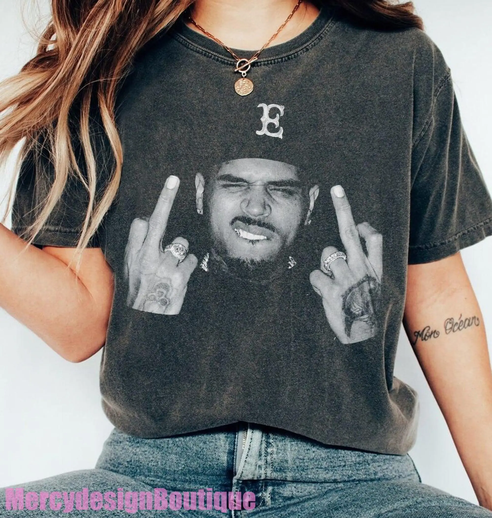 Vintage R&B Singer Merchandise Tshirt, Tee Team Breezy Fan Apparel, Musician Top
