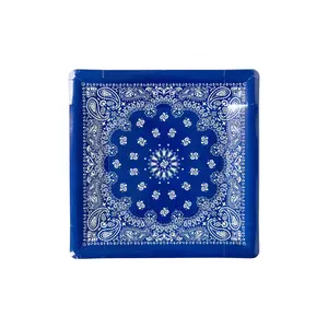 Blue Bandana Paper Plate