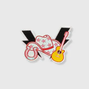 HP1043 - Cowboy Hat Guitar Hat Patch