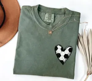 Comfort Colors Soccer Mom TShirt, Soccer Ball Heart T-Shirt, Cute Oversized Sports Tee, Game Day Outfit, Gift for Soccer Player