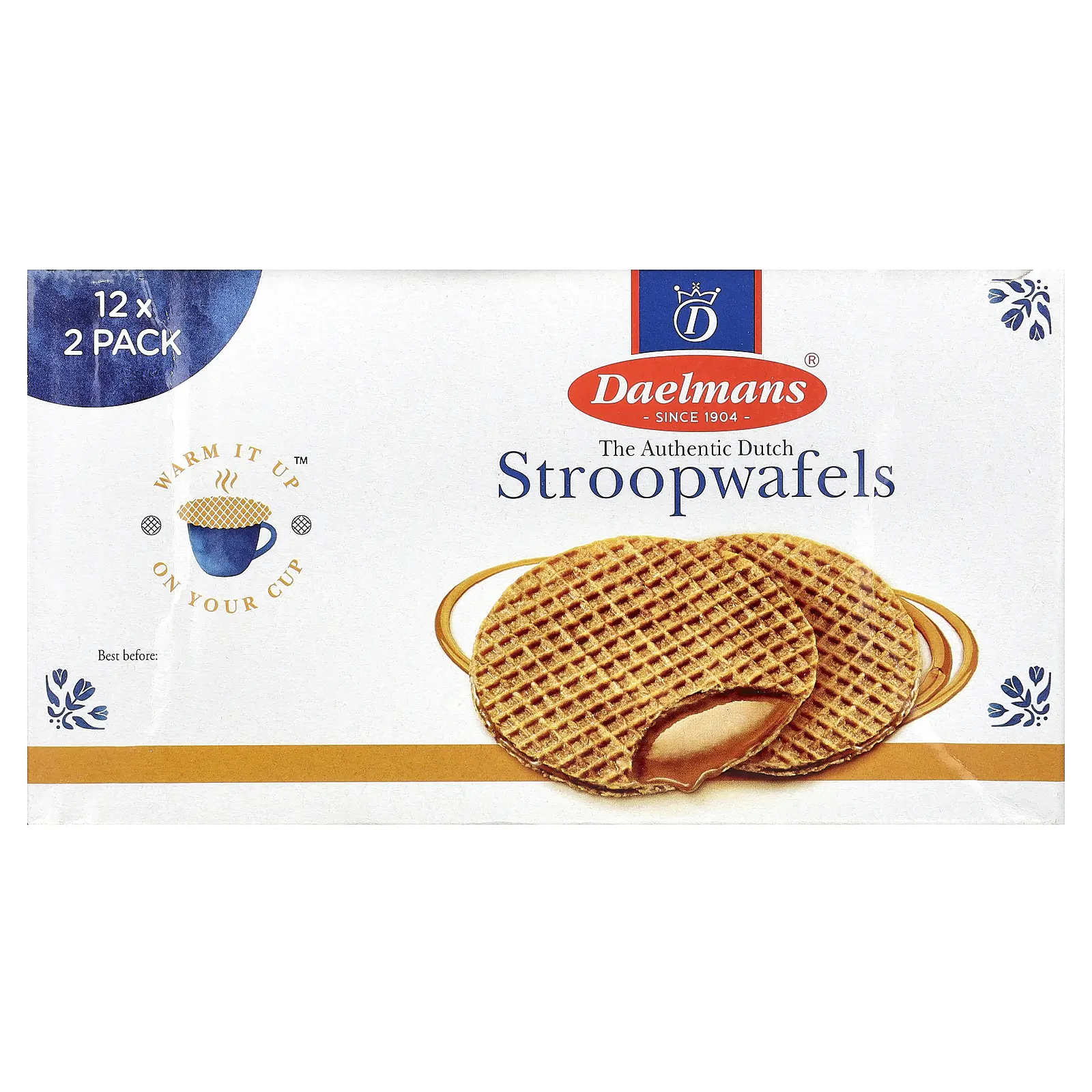 Daelmans Stroopwafels, Caramel, 12-2 Packs,  2.75 oz (78 g) Each