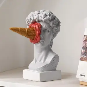 Ice Cream David Sculpture for Valentine's Day Gifts, 1 Count Resin Character Sculpture, Modern Home Desktop Bookshelf Creative Ornaments, Mean Girls Decorations, Figurine, Decoration