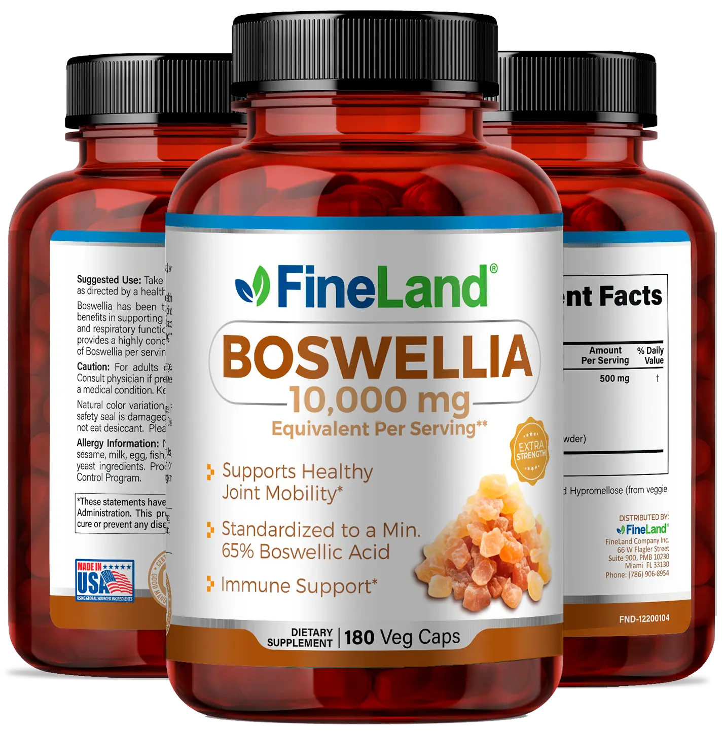 FineLand BOSWELLIA Immune Support, Knees and Bone Function, Joint Mobility