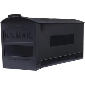 Architectural Mailboxes Patriot Plastic Post Mount Mailbox, Compatibility Code E, GMB505BAM, Black, Medium Capacity