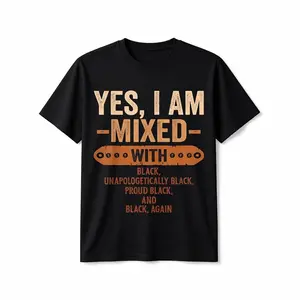 Black History Month Melanin TShirt Unisex Loose Fit Casual Short Sleeve Cotton Geometric Print Machine Wash