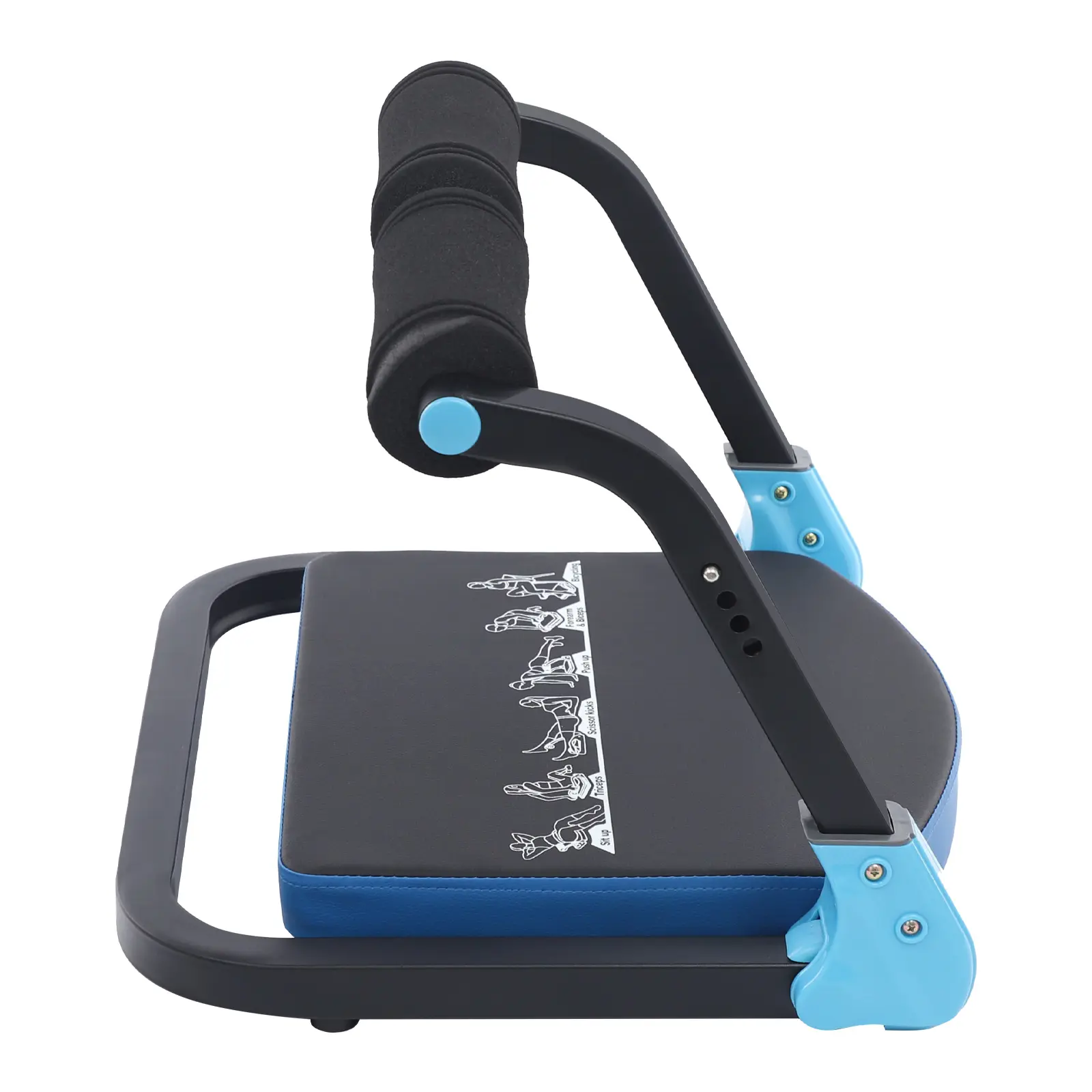 Durable Stainless Steel Modern Abs Trainer with Steel Foam, 3-Level Adjustable Intensity, Blue-Black Freestanding Mount, Unisex Adult Home Gym Equipment, No Battery/Magnets, Full-Body Focus Home Gym Gear