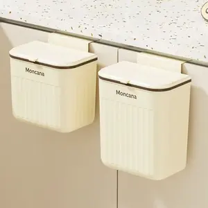 Wall-Mounted Trash Can for Kitchen Household Food Waste Hanging Trash Can for Toilet Bathroom No-Drill Gap Storage Bin