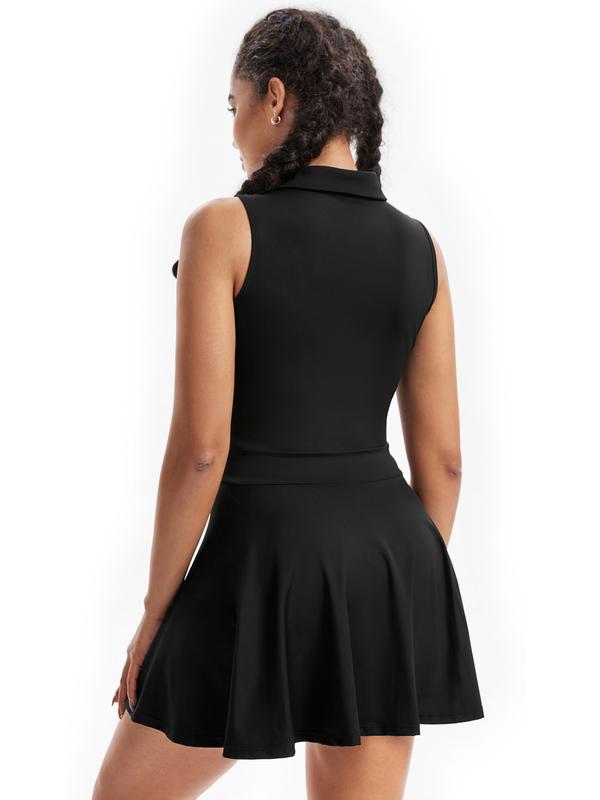 Women's 2 in 1 Drawstring Athletic Tennis Golf Dress Underneath Workout Active Mini Tennis Attire with Built-in Shorts, Dress for Women, Solid Sleeveless Pocket Dress, Tracksuit Ladies Sportswear for Exercise Pickleball, Gym Wear, Athletic Dress Women's 2 in 1 Drawstring Athletic Tennis Golf Dress Underneath Workout Active Mini Tennis Attire with Built-in Shorts, Dress for Women, Solid Sleeveless Pocket Dress, Tracksuit Ladies Sportswear for Exercise Pickleball, Gym Wear, Athletic Dress