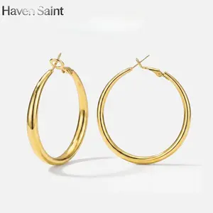 GANIA Gold Silver Hoop Earrings for Women Hypoallergenic Stainless Steel Lightweight Large Small Hoops Set 30mm 40mm 50mm 60mm Daily Wear Gift for Girlfriend Wife Mom