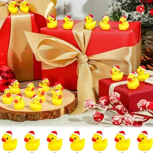 Mini Christmas Resin Ducks with Hats, Perfect for Crafts, Home Decor, Dollhouse Parties, Slime, Christmas Gifts, 50/30/15/5 Pieces