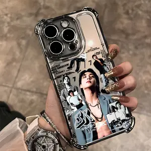Korean Popular KPOP Boy Group Idol Cool Stylish Denim Boy Phone Case Compatible with for iphone 17 16 15 14 13 12 11 Mini Pro Max Air X XR XSMAX 8 7 Plus Shockproof Transparent Soft Back Cover, Duki Case, Phone Case, Handy Cover