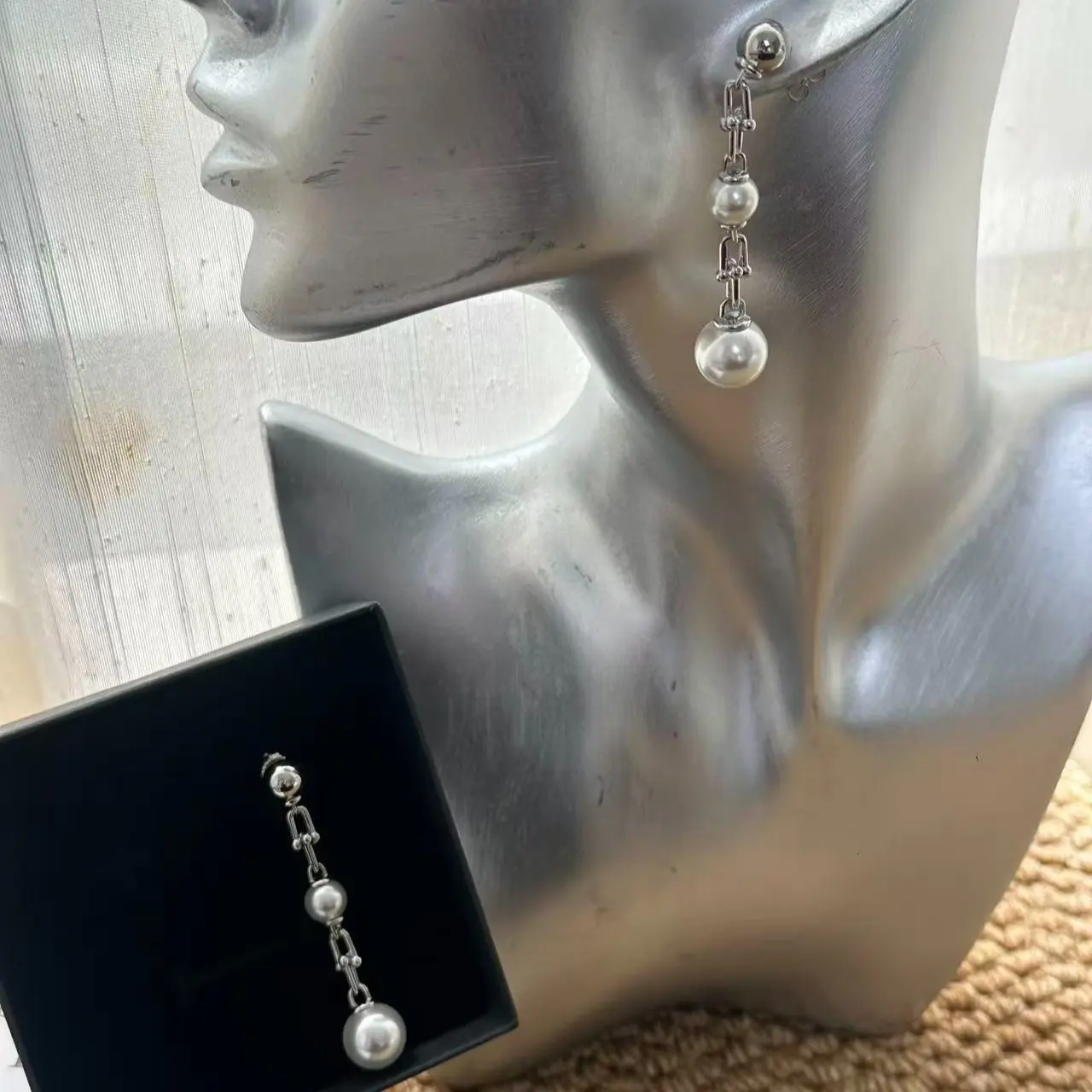 S925 Silver Pearl Bracelet, Elegant Double-Strand Half-and-Half Design with Heart Charm and Toggle Clasp, High Quality Jewelry, Beautiful Bracelets, Exquisite Bracelet