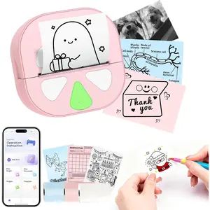 Mini Sticker Printer Thermal Sticker Maker Machine,Bluetooth Print Pods for Kids Teens Gifts,Pocket Printpod Portable Impresora for Phone,Note Buddy,Photo,Custom Sticker,Scrapbook-Pink : Office Products