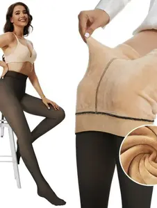 Women's Transparent Thick Warm Tight Pants, 200g Soft Comfortable Durable Semi-Transparent Stockings, Daily Wear Winter Use