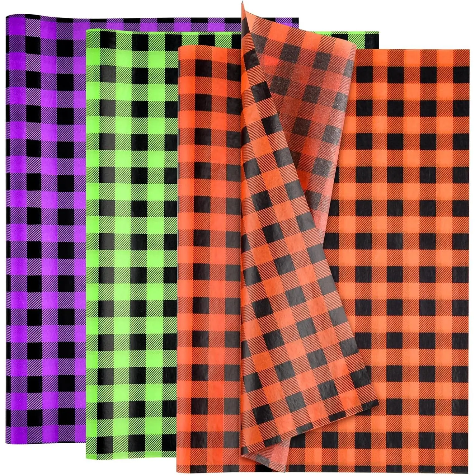 orange, green, purple