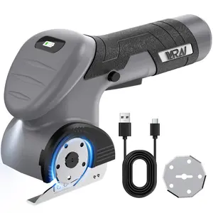 VARAI Cordless Electric Scissors: Rechargeable rotating cardboard cutter, equipped with an LED display, easy to replace blades, suitable for fabric, carpet, carton, plastic, leather, and box packaging, a great New Year gift for mothers mallet  finger mamb