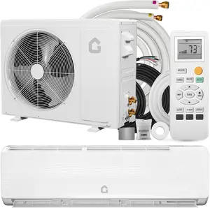 9000 BTU Mini Split AC/Heating System, 19 SEER2 Inverter 6-in-1 Split System Air Conditioners, Ductless Heat Pump Wall Mount AC Unit Cool Up to 450 Sq. Ft, Installation Kits, 115V