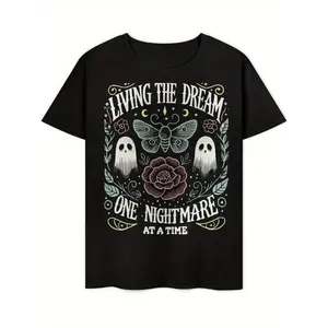 Summer t Shirts Men's Vintage-Inspired "Living The Dream One Nightmare At A Time" Graphic T-Shirt