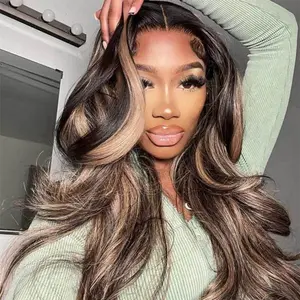 Tinashe Balayage Honey Blonde Highlight Human Hair Pre-Bleached Knots Pre-Cut 6x5 Lace  Pre-everything Ready To Go Wig  Pre-Plucked Hairline #dealsforyoudays
