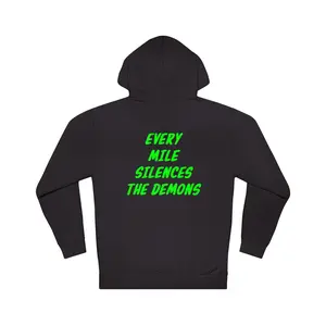 Every mile silences the demons midweight hoodie