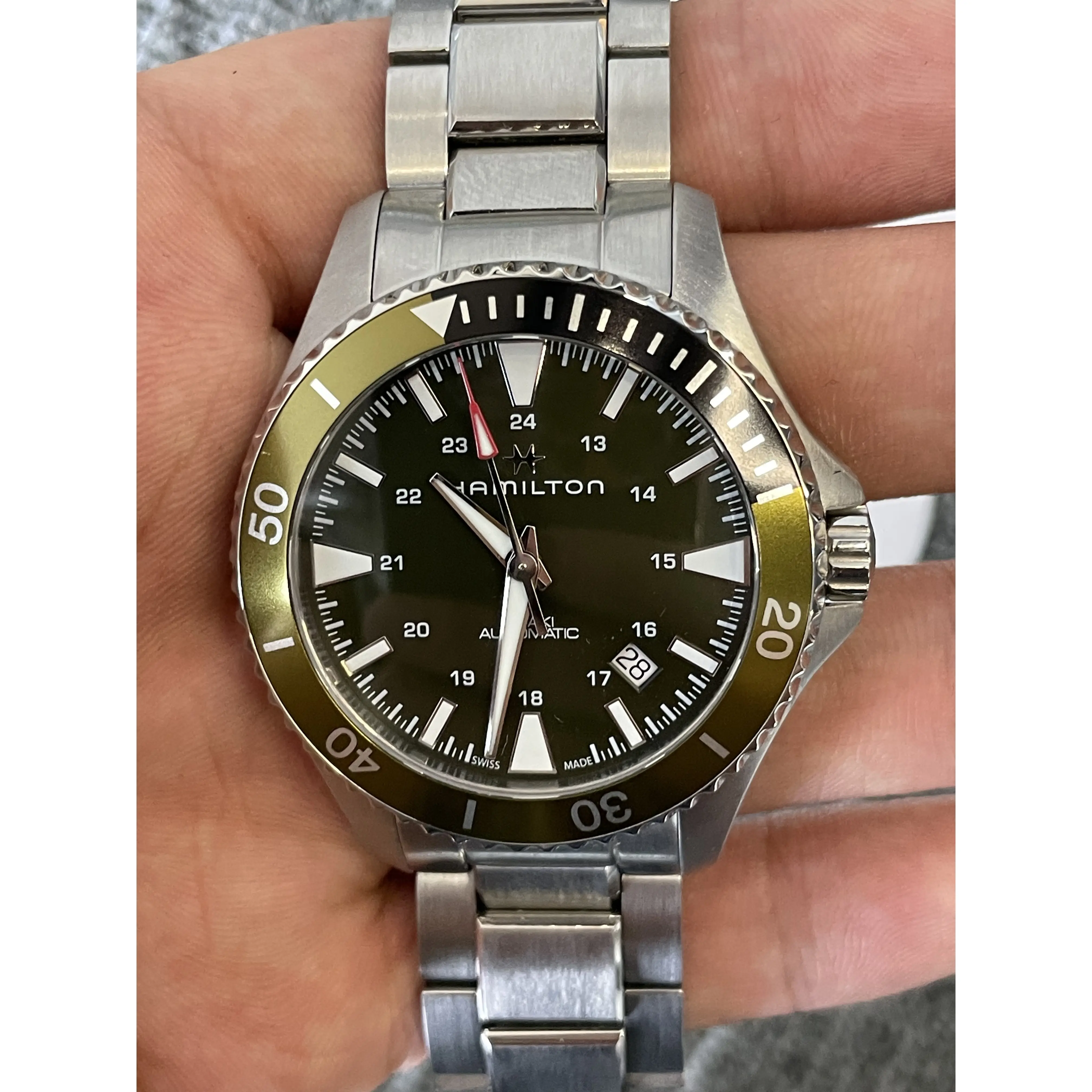 Hamilton Khaki Navy Series Watch, 40 mm case diameter, # H823750‑Green Dial,18CM