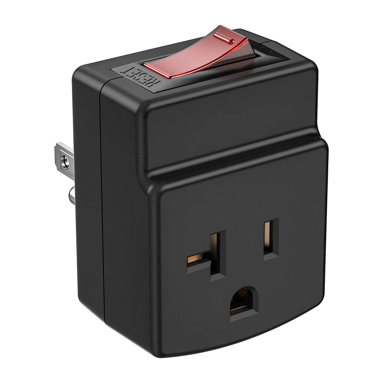 CRST NEMA 5-15P to 5-20R Connector Plug Adapter, 15-20A Power Adapter with Built-In 15A Circuit Breaker, ETL Listed