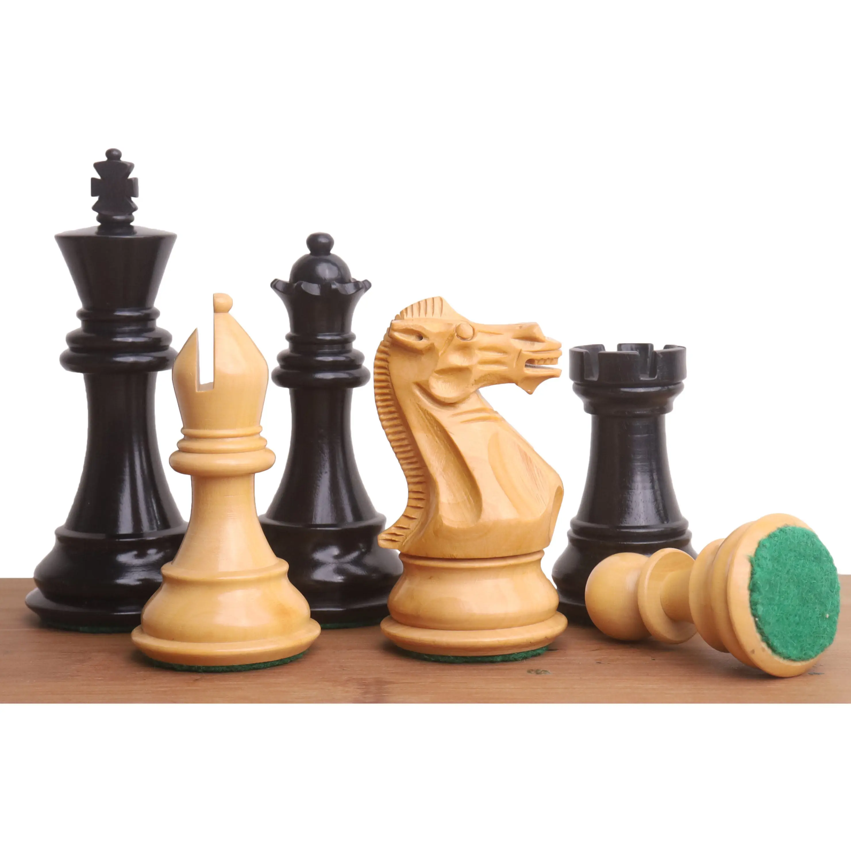 3.9" Professional Staunton Chess Set- Chess Pieces Only - Weighted Ebony wood
