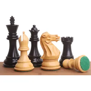 3.9" Professional Staunton Chess Set- Chess Pieces Only - Weighted Ebony wood