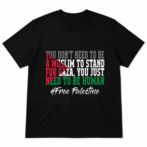Women's 100% Cotton Short-Sleeve Unisex Free Palestine Flag T-Shirt, Lady Streetwear Casual Top (I Love Palestine Gaza Palestinian Flag Design) Summer Tshirt