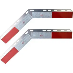 135 Degree Angle Mud Flap Reflector - Aluminum - Pair Reflective Sticker Car Accessories