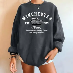 Supernatural Winchester Brothers Winchester Bros Est 1983 Sweatshirt Dean and Sam Sweater - Team Edward Cullen - Unise Hoodied Classic Cotton Sweaters