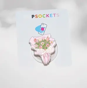 Eternal Bloom Crochet Flower Bouquet Phone Grip, Aesthetic Pink Floral Magsafe Holder, Trendy Handmade Vibe Griptok, Cute Cottagecore Flower Accessory, Sweet Gift for Bookish Kindle Readers