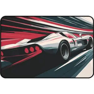 Classic Speed Racing Desk Mat & Mouse Pad - Iconic Race Cars, Dynamic Track Design, Non-Slip, Durable, Water-Resistant, Perfect for Gamers, Car Enthusiasts, and Vintage Racing Fans - Artisan Mousepad - Best Gaming Mousepad, Neoprene mat